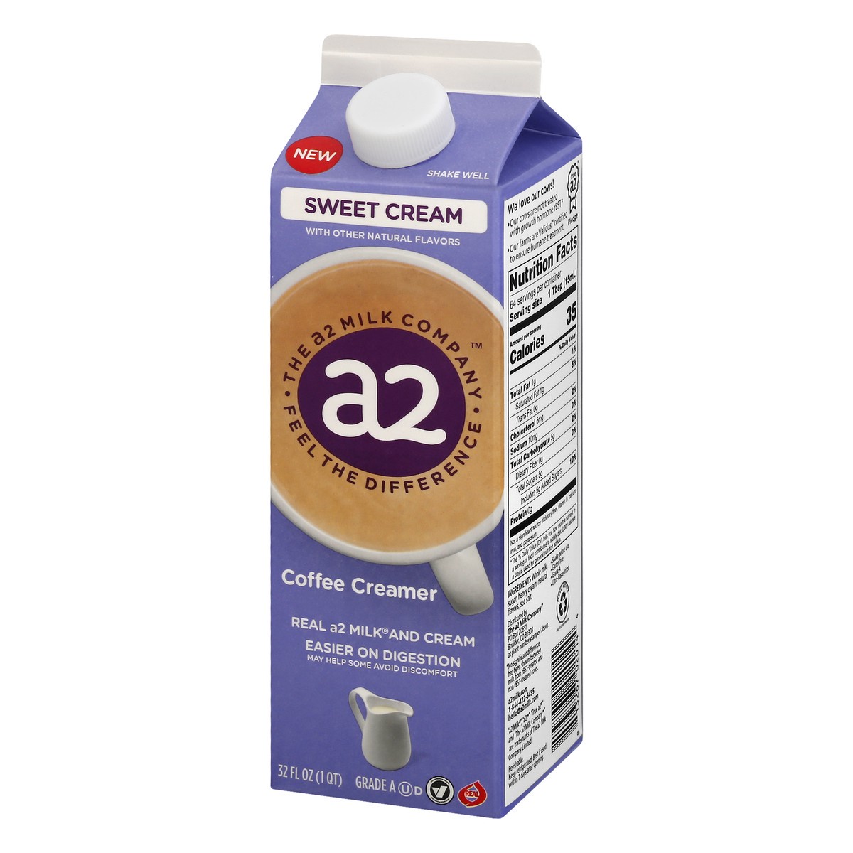 slide 2 of 10, A2 Milk Coffee Creamer, Sweet Cream, 32 fl oz