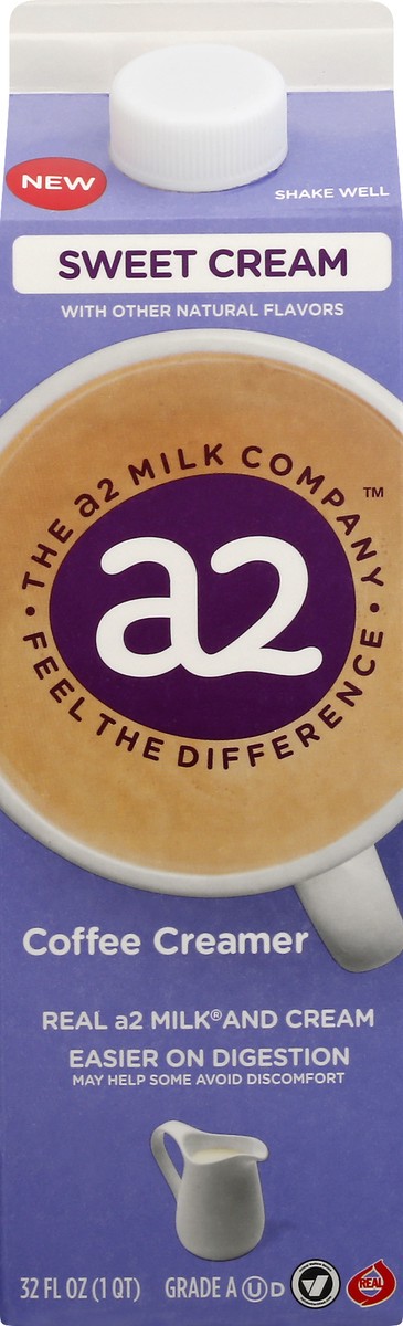 slide 8 of 10, A2 Milk Coffee Creamer, Sweet Cream, 32 fl oz