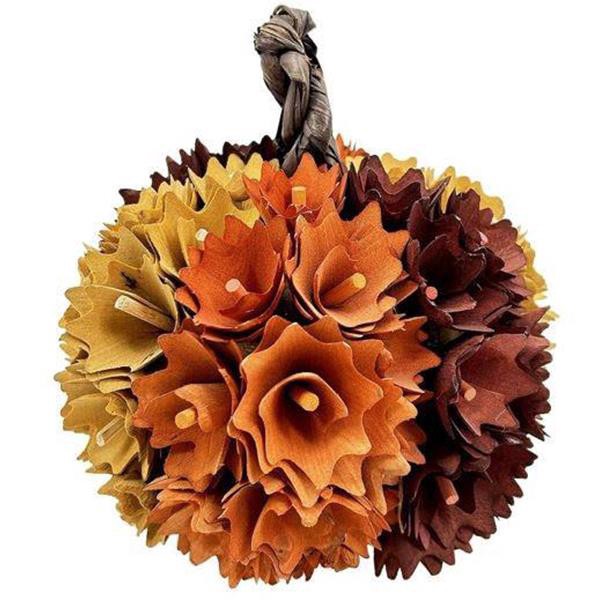 slide 1 of 1, Autumn Wood Curl Pumpkin, 1 ct