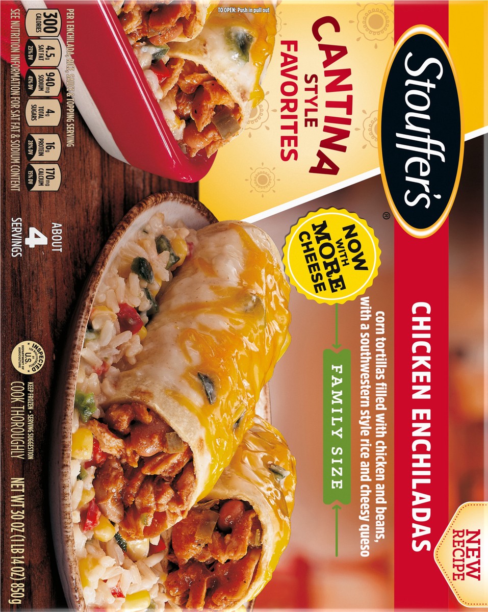 slide 4 of 7, Stouffer's Family Size Chicken Enchiladas Frozen Meal, 30 oz