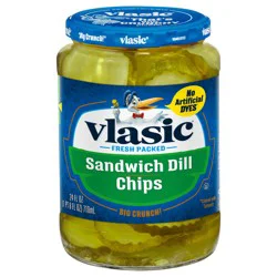Vlasic Sandwich Dill Pickle Chips, Keto Friendly, 24 fl. oz.