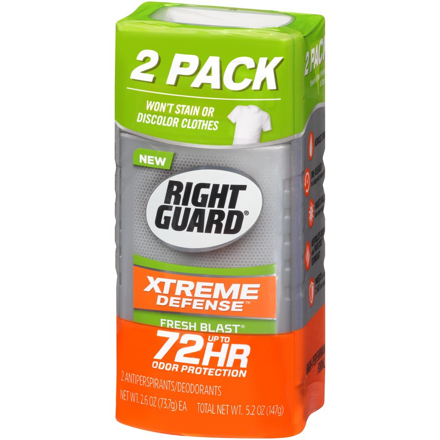 slide 4 of 6, Right Guard Xtreme Antiperspirant Invisible Solid Fresh Blast, 2 ct