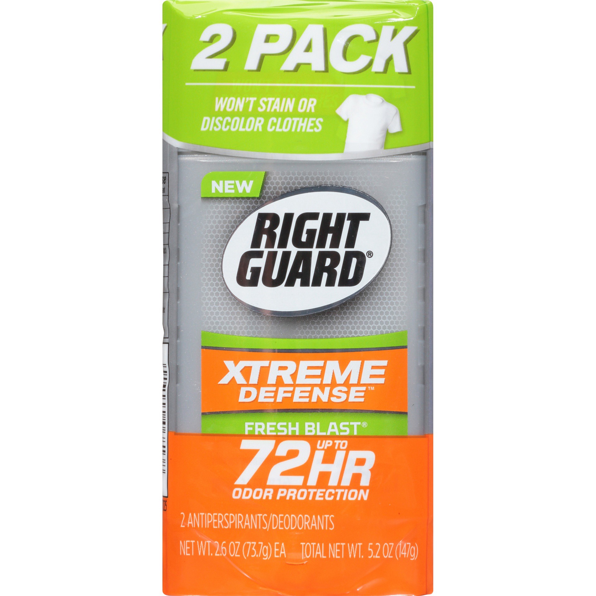 slide 5 of 6, Right Guard Xtreme Antiperspirant Invisible Solid Fresh Blast, 2 ct