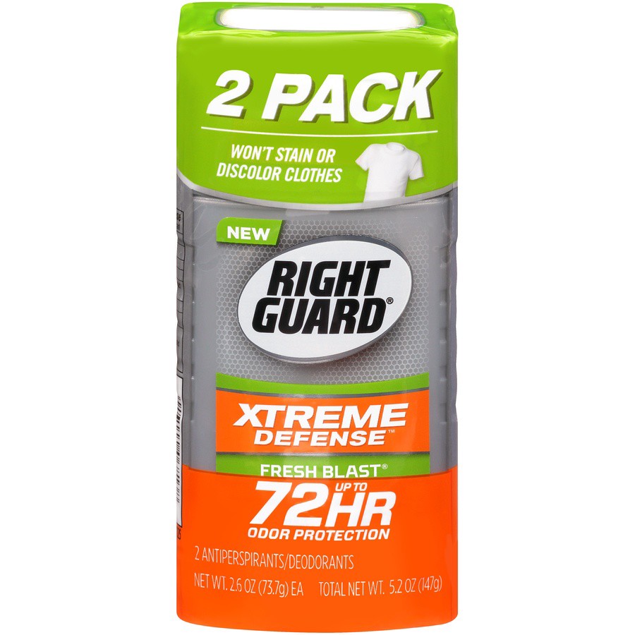 slide 1 of 6, Right Guard Xtreme Antiperspirant Invisible Solid Fresh Blast, 2 ct