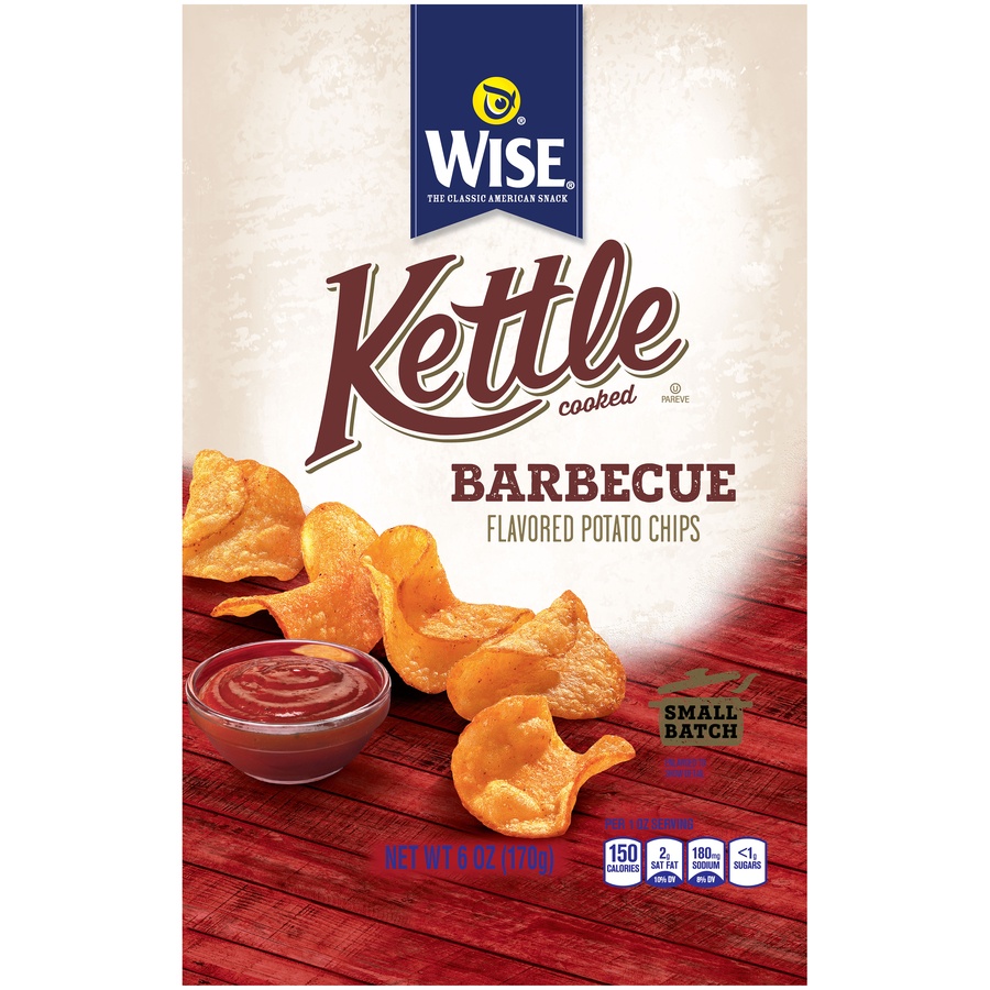 slide 1 of 1, Wise Bbq Kettle Chip, 6 oz