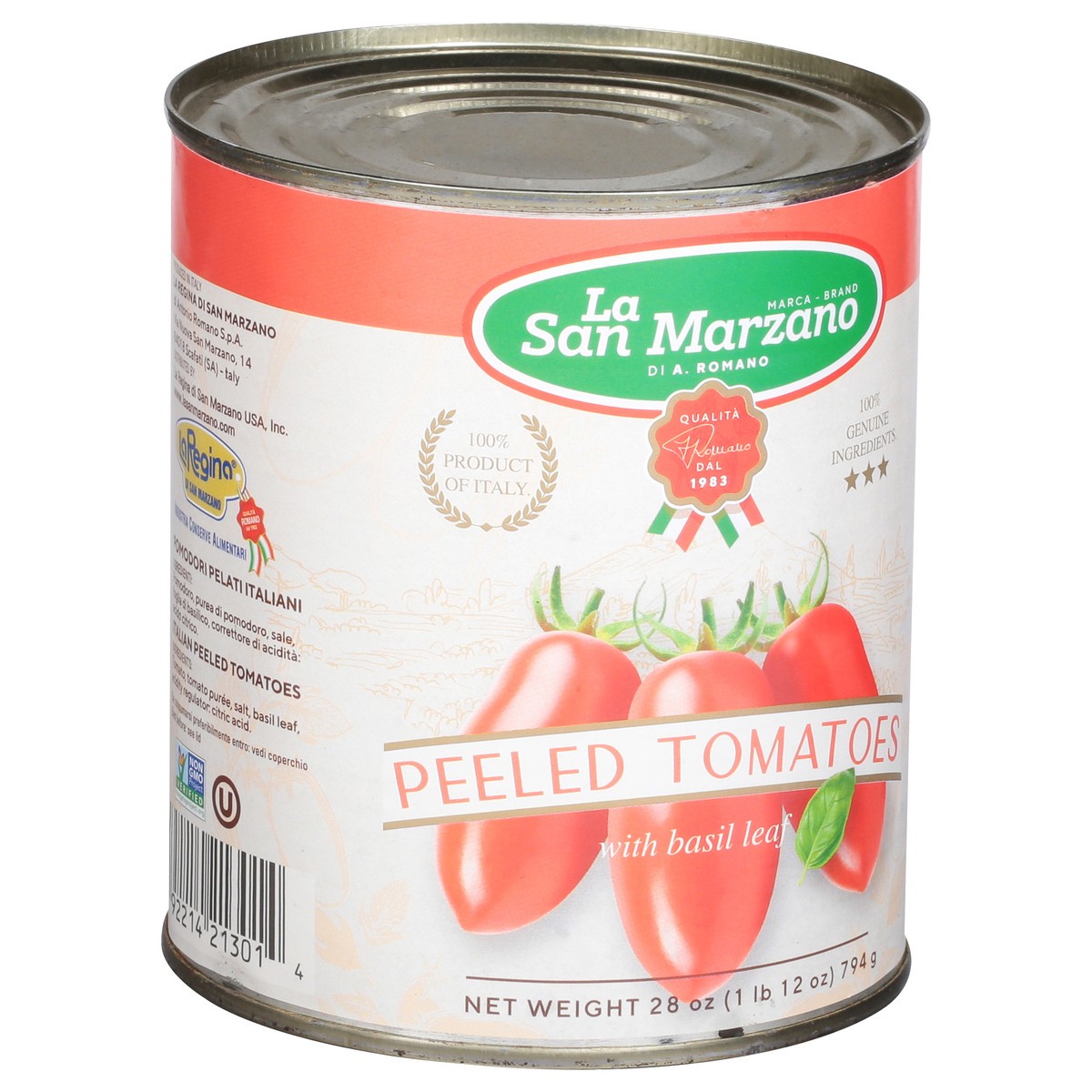 slide 2 of 13, La San Marzano Peeled Tomatoes with Basil Leaf 28 oz, 28 oz