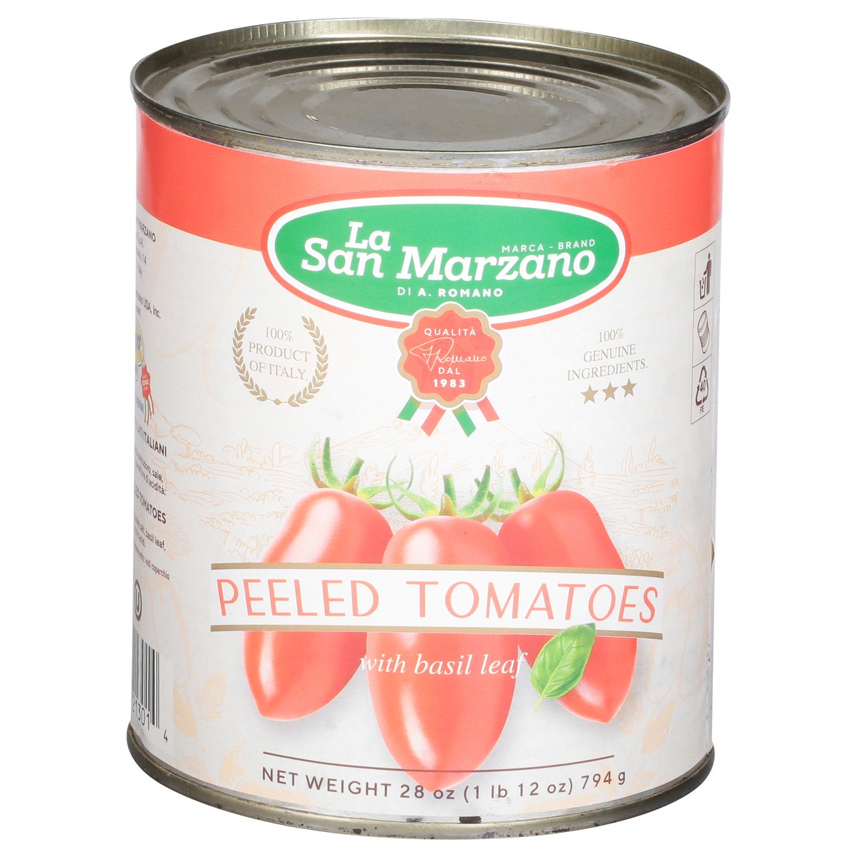 slide 5 of 13, La San Marzano Peeled Tomatoes with Basil Leaf 28 oz, 28 oz