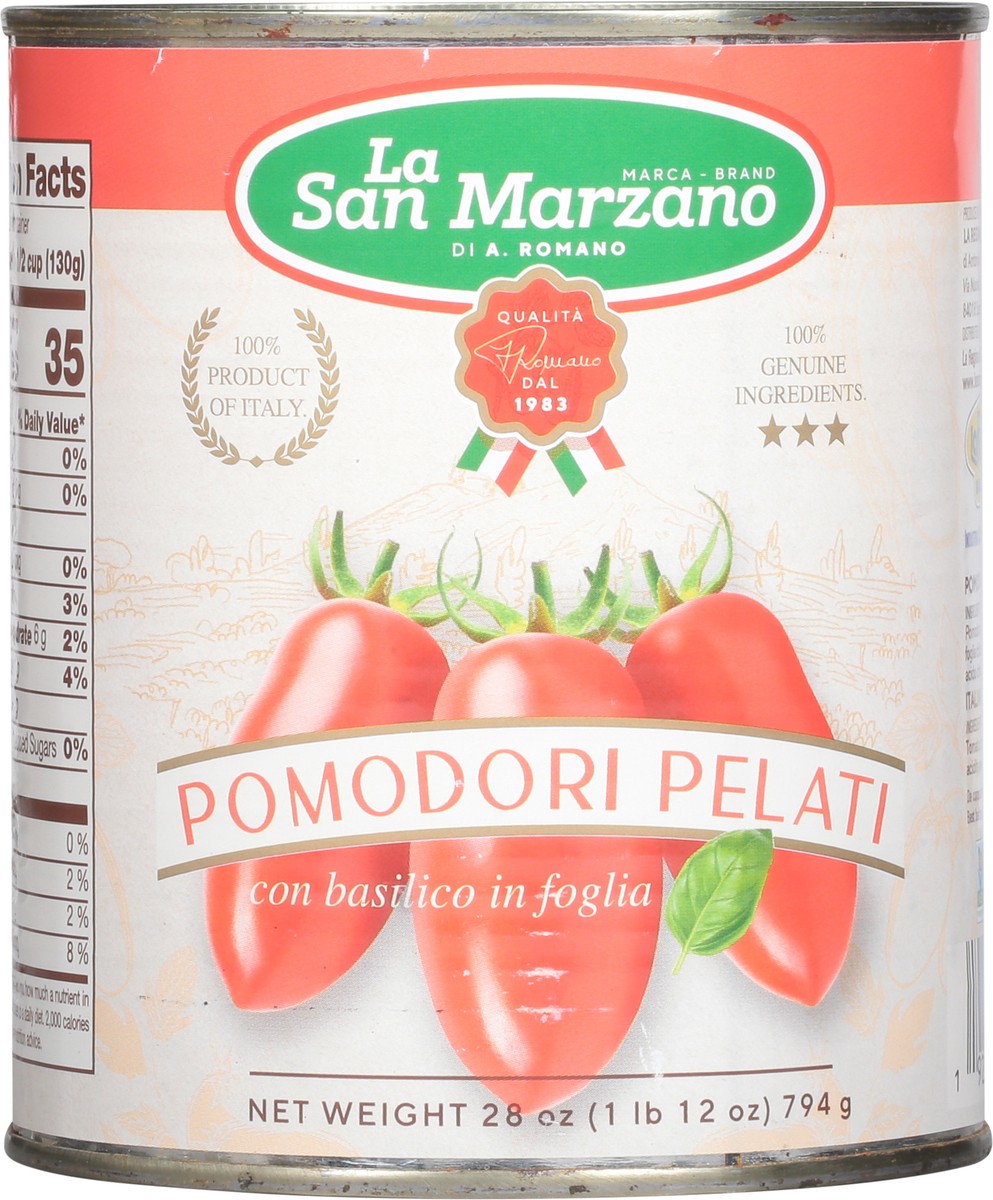 slide 10 of 13, La San Marzano Peeled Tomatoes with Basil Leaf 28 oz, 28 oz