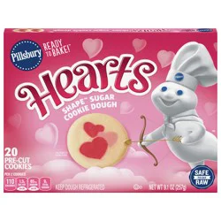 Pillsbury Ready To Bake Hearts Shape Sugar Cookie Dough, 20 Cookies, 9.1 oz.