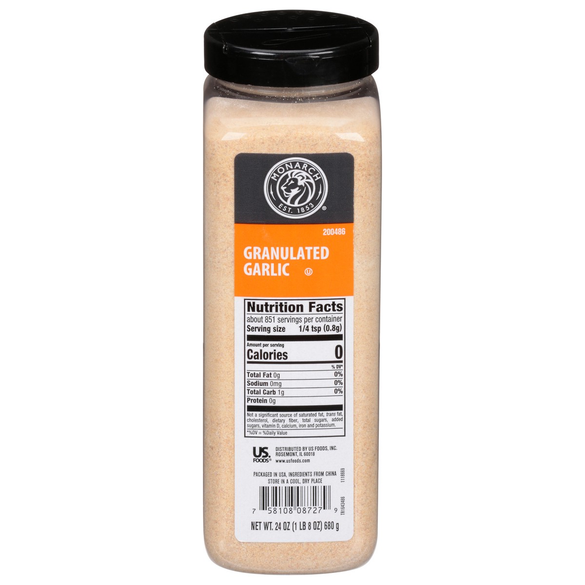 slide 1 of 12, Monarch Granulated Garlic, 24 oz