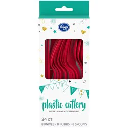 Kroger Entertainment Essentials Assorted Plastic Cutlery 24 Count - Red
