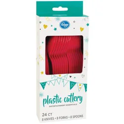 Kroger Entertainment Essentials Assorted Plastic Cutlery 24 Count - Red