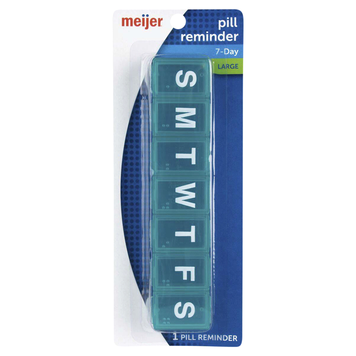 slide 1 of 5, Meijer Large 7-Day Pill Reminder, 1 ct