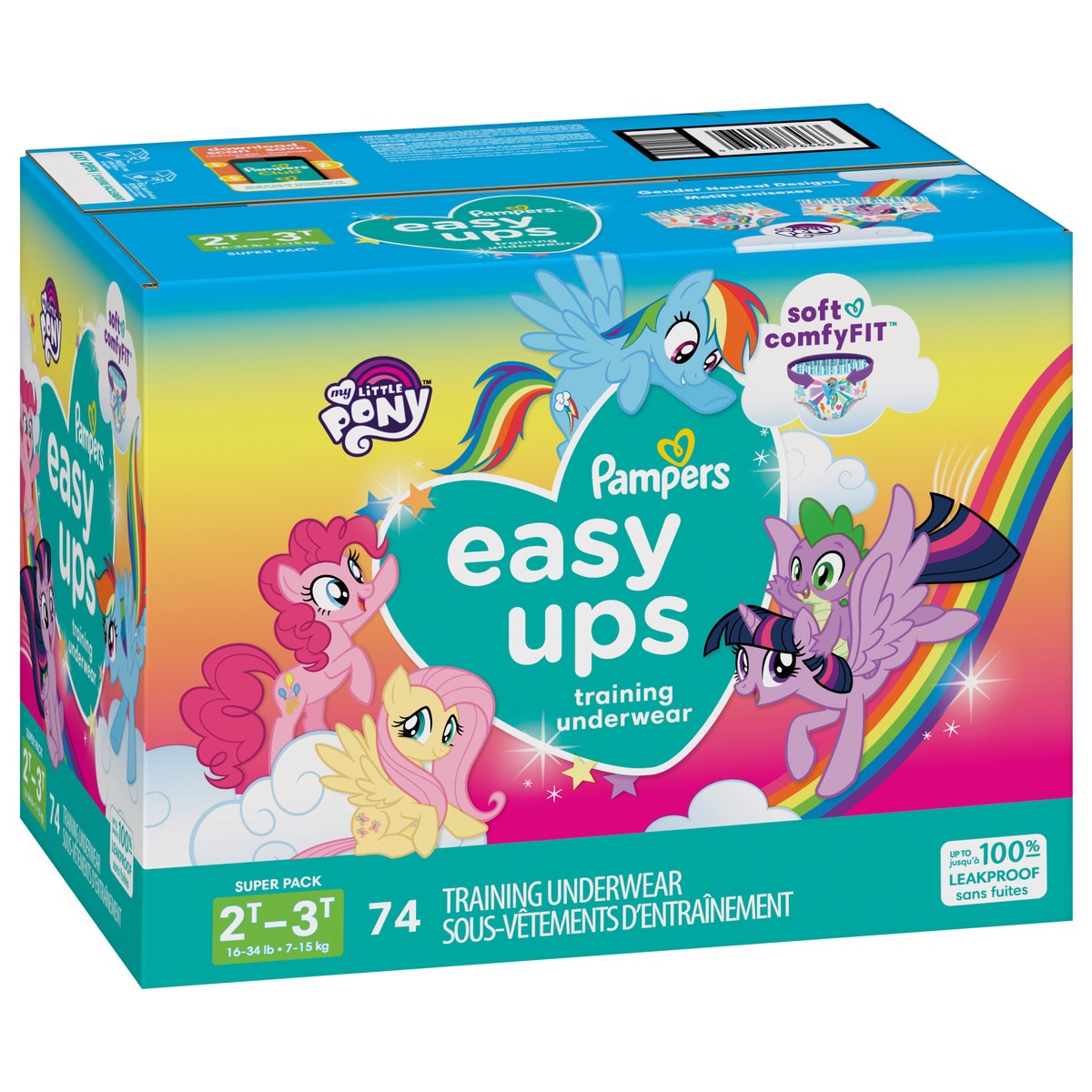 slide 2 of 4, Pampers Easy Ups Girls' My Little Pony Disposable Training Underwear - 2T-3T - 74ct, 74 ct