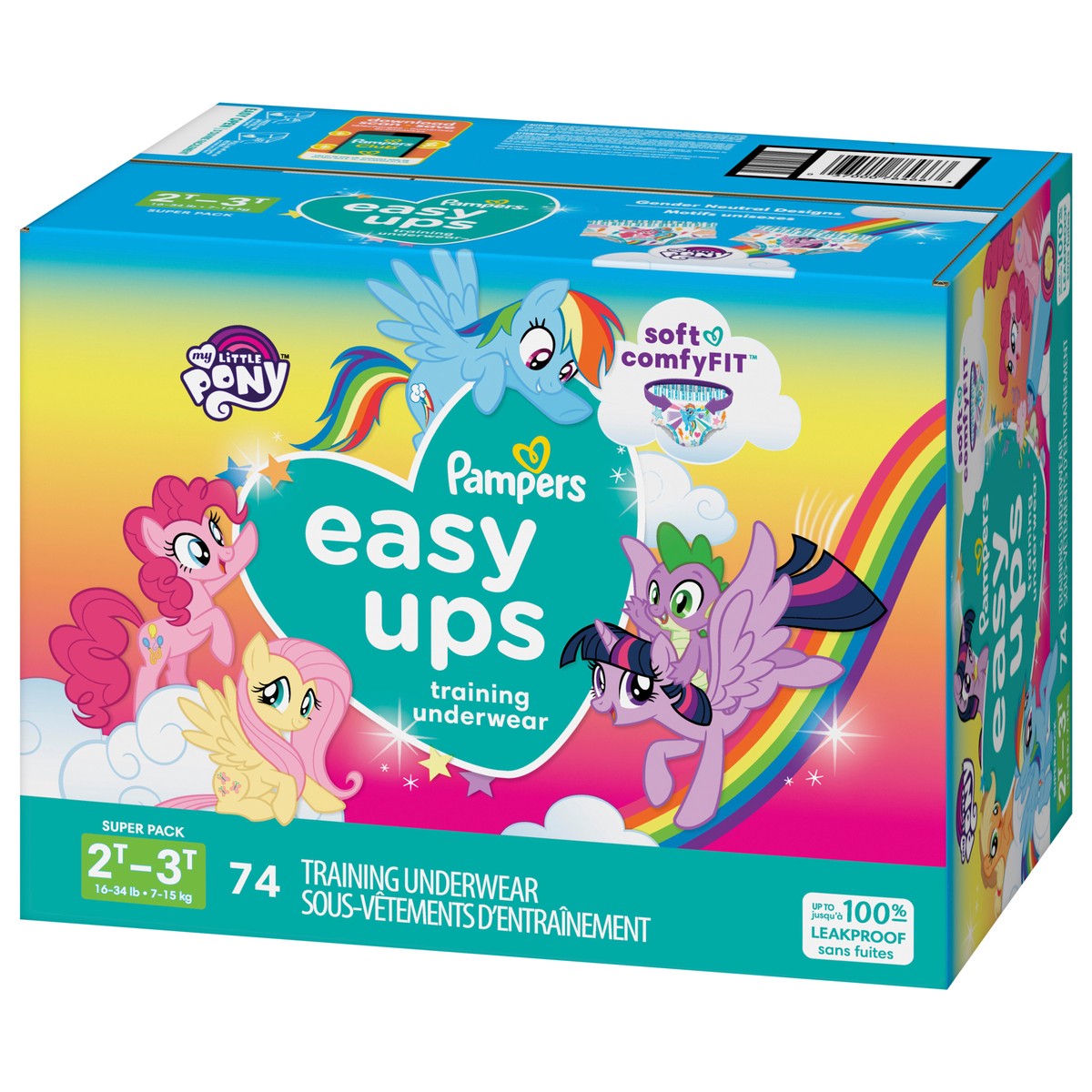 slide 3 of 4, Pampers Easy Ups Girls' My Little Pony Disposable Training Underwear - 2T-3T - 74ct, 74 ct