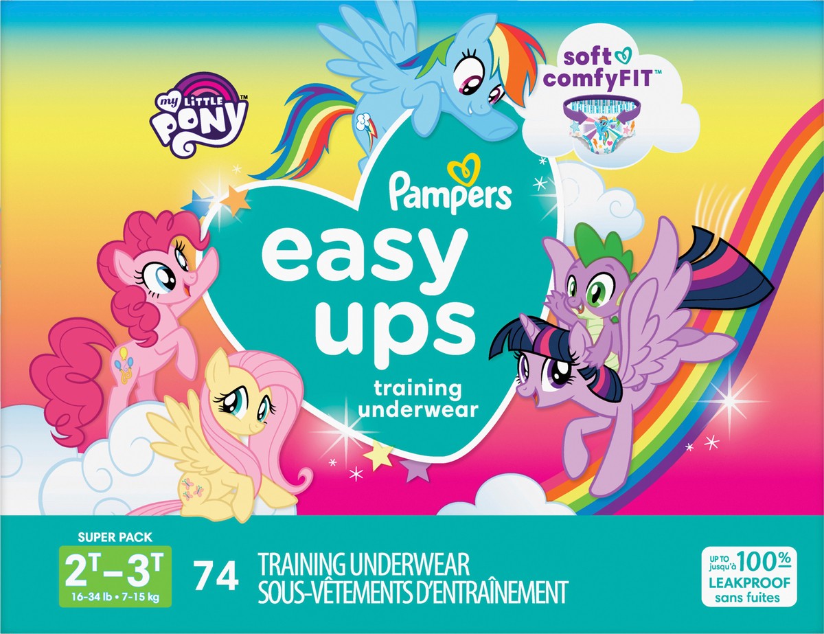 slide 4 of 4, Pampers Easy Ups Girls' My Little Pony Disposable Training Underwear - 2T-3T - 74ct, 74 ct