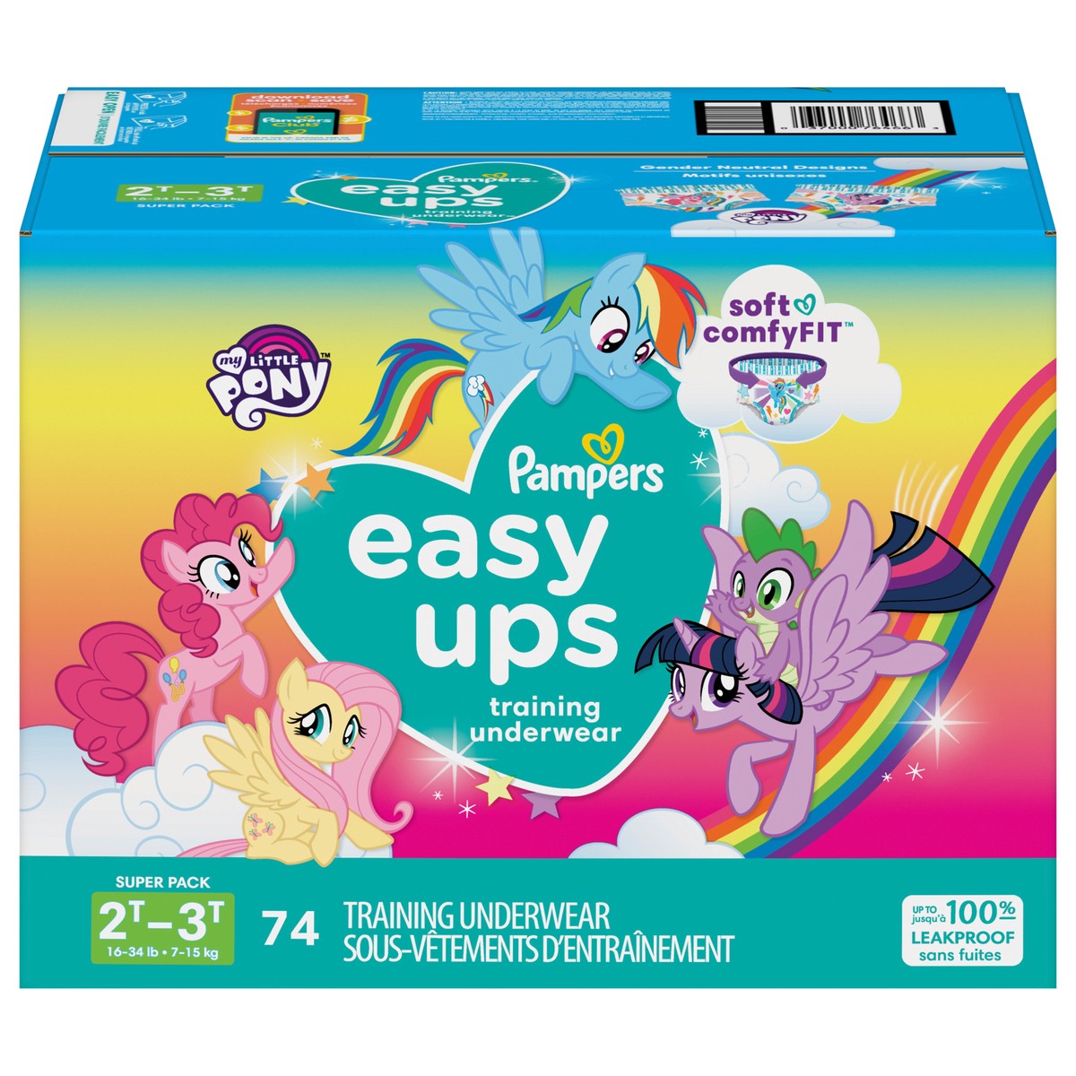 slide 1 of 4, Pampers Easy Ups Girls' My Little Pony Disposable Training Underwear - 2T-3T - 74ct, 74 ct