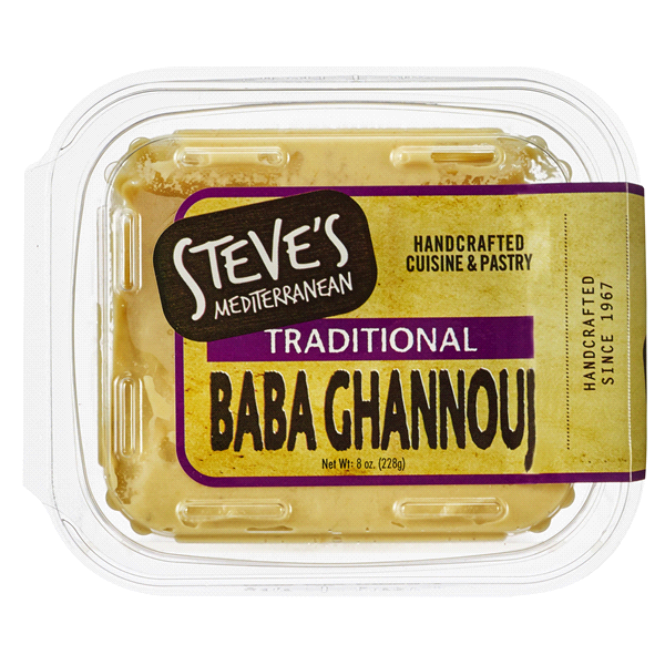 slide 1 of 1, Steve's Mediterranean Baba Ghannouj, Traditional, 8 oz