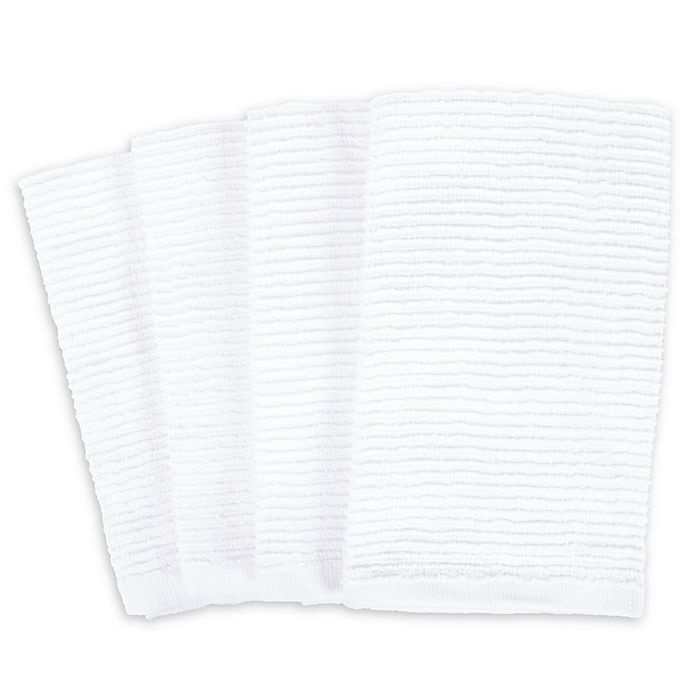 slide 1 of 1, SALT Wave Bar Mop Kitchen Towels - White, 4 ct