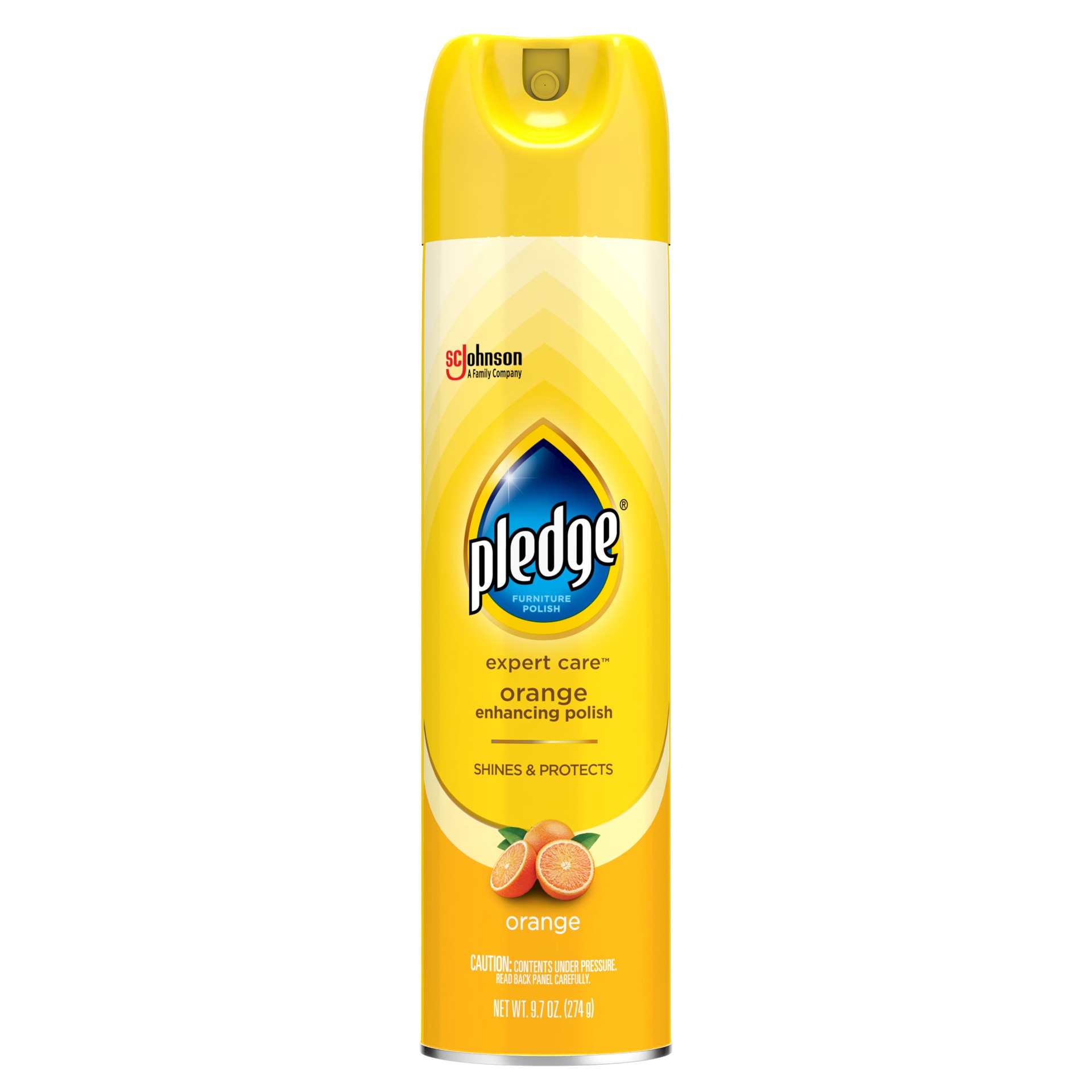 slide 1 of 7, Pledge Enhancing Polish, Wood & Furniture Spray, Orange Scent, 9.7oz, 9.7 oz