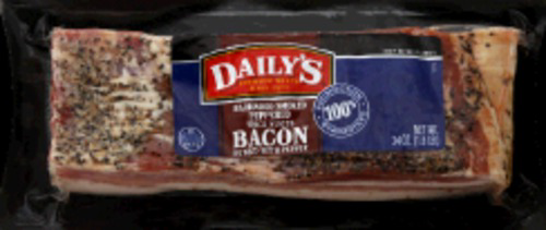 slide 1 of 1, Daily's Hardwood Smoked Peppered Thick Sliced Bacon, 24 oz