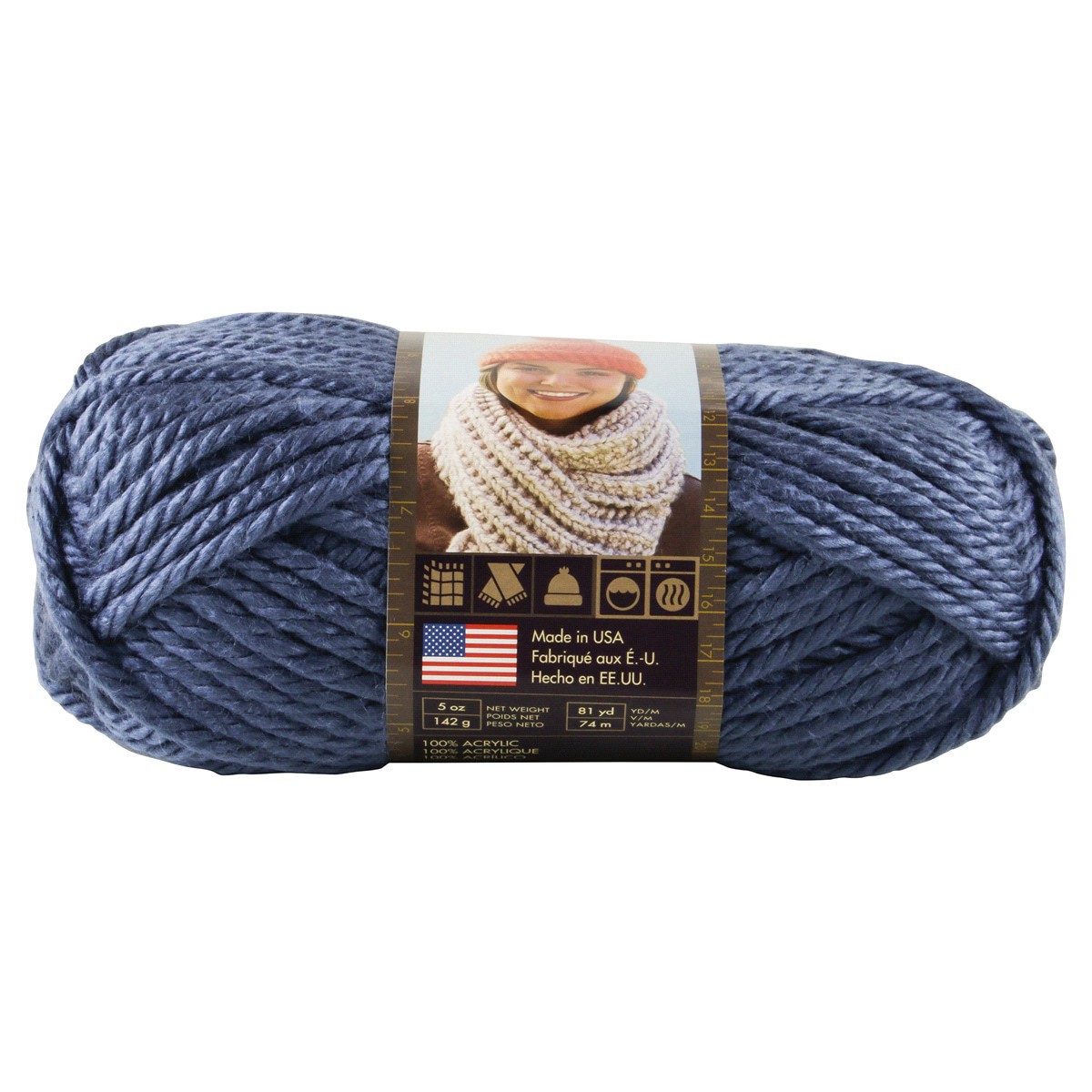 slide 3 of 9, Lion Brand Yarn Hometown USA 135-108 Washington Demin, 5 oz