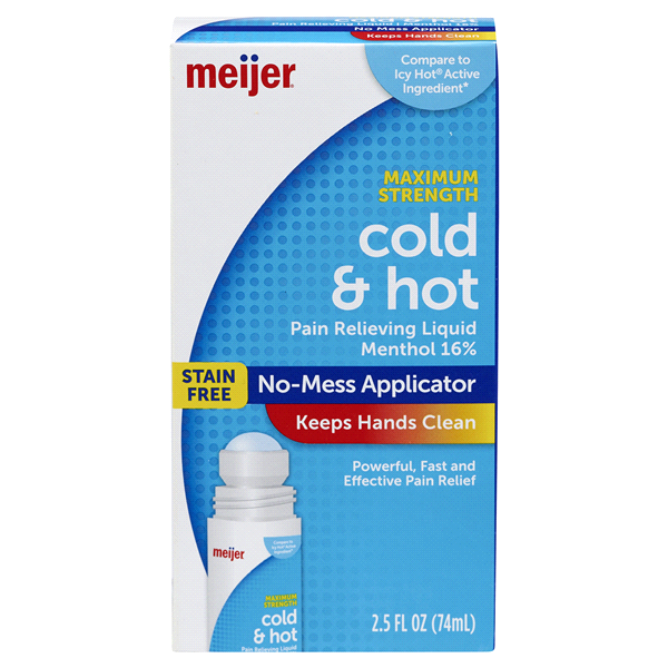 slide 1 of 4, Meijer Maximum Strength Cold & Hot Pain Relieving Liquid, 2.5 oz
