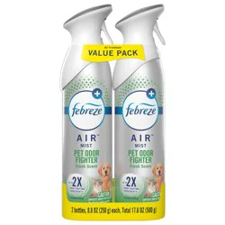 Febreze Air Freshener Spray, Odor-Fighting Room Spray, HD Pet Odor Fighter Scent, 8.8oz, 2 Count