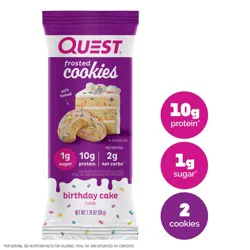Quest Keto Friendly Birthday Cake 10g Protein Frosted Cookies