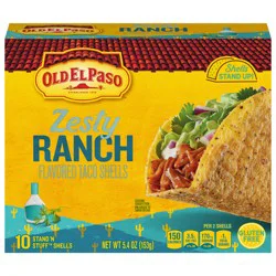 Old El Paso Stand 'N Stuff Taco Shells, Zesty Ranch, Gluten Free Crunchy Corn Taco Shells, 10 Ct, 5.4 oz