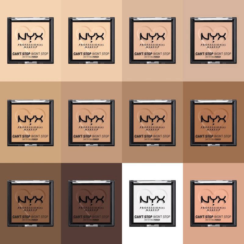 slide 5 of 5, NYX Professional Makeup Can't Stop Won't Stop Mattifying Pressed Powder, 0.21 oz