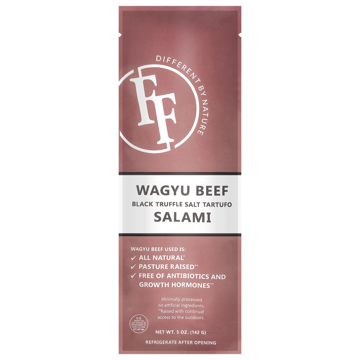 slide 2 of 4, Fossilfarm Fossil Farms Wagyu Beef Black Truffle Salt Tartufo Salami, 5 oz