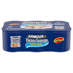 Armour Star Vienna Sausage, Original Flavor, 7g Protein Per Serving, 4.6 oz Can (Pack of 6)