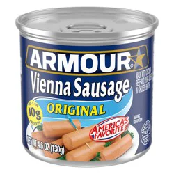 Armour Star Vienna Sausage, Original Flavor, 7g Protein Per Serving, 4.6 oz Can (Pack of 6)