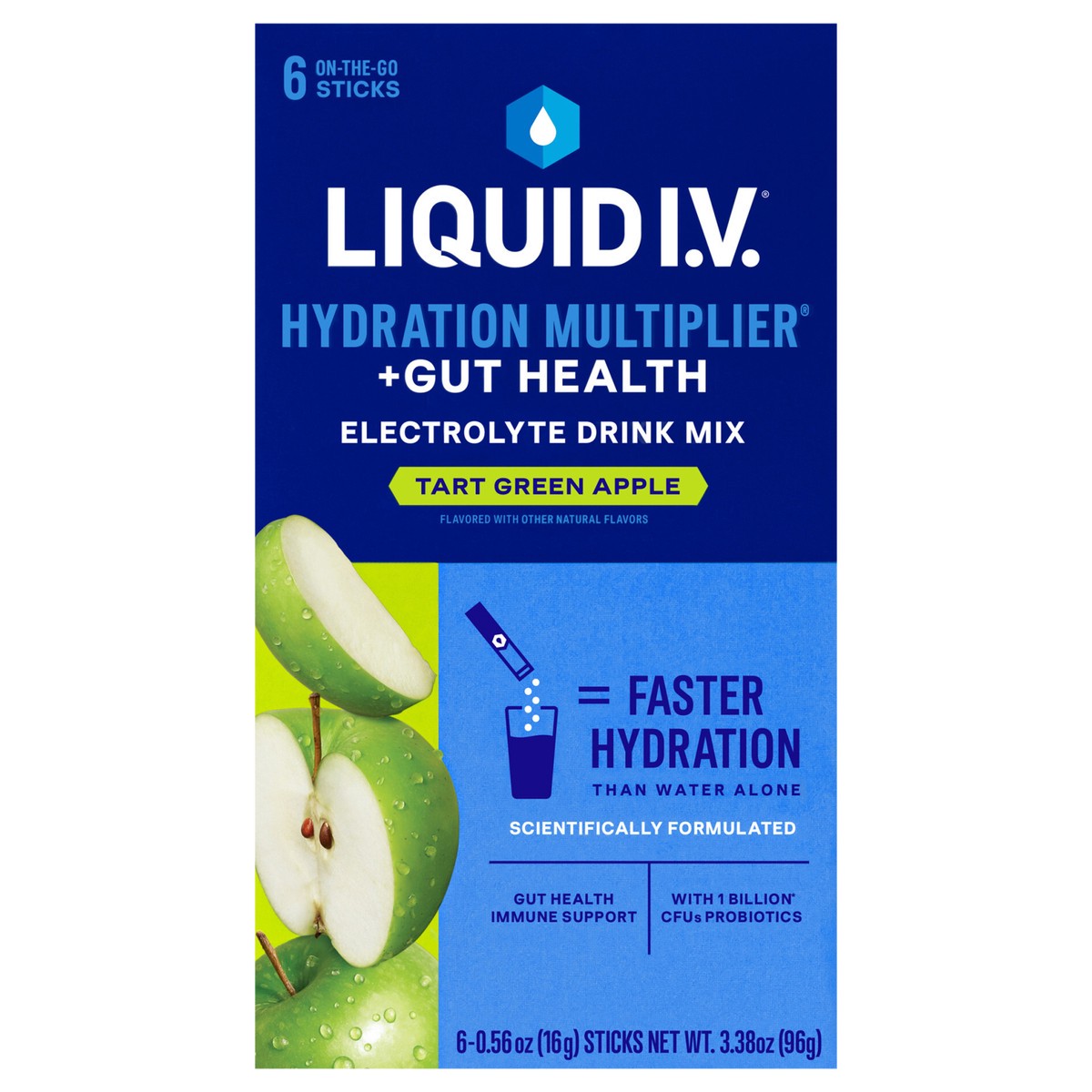 slide 2 of 2, Liquid I.V. Hydration Multiplier Electrolyte Powder Packet Drink Mix, Apple Kombucha- 3.38 oz, 3.38 oz