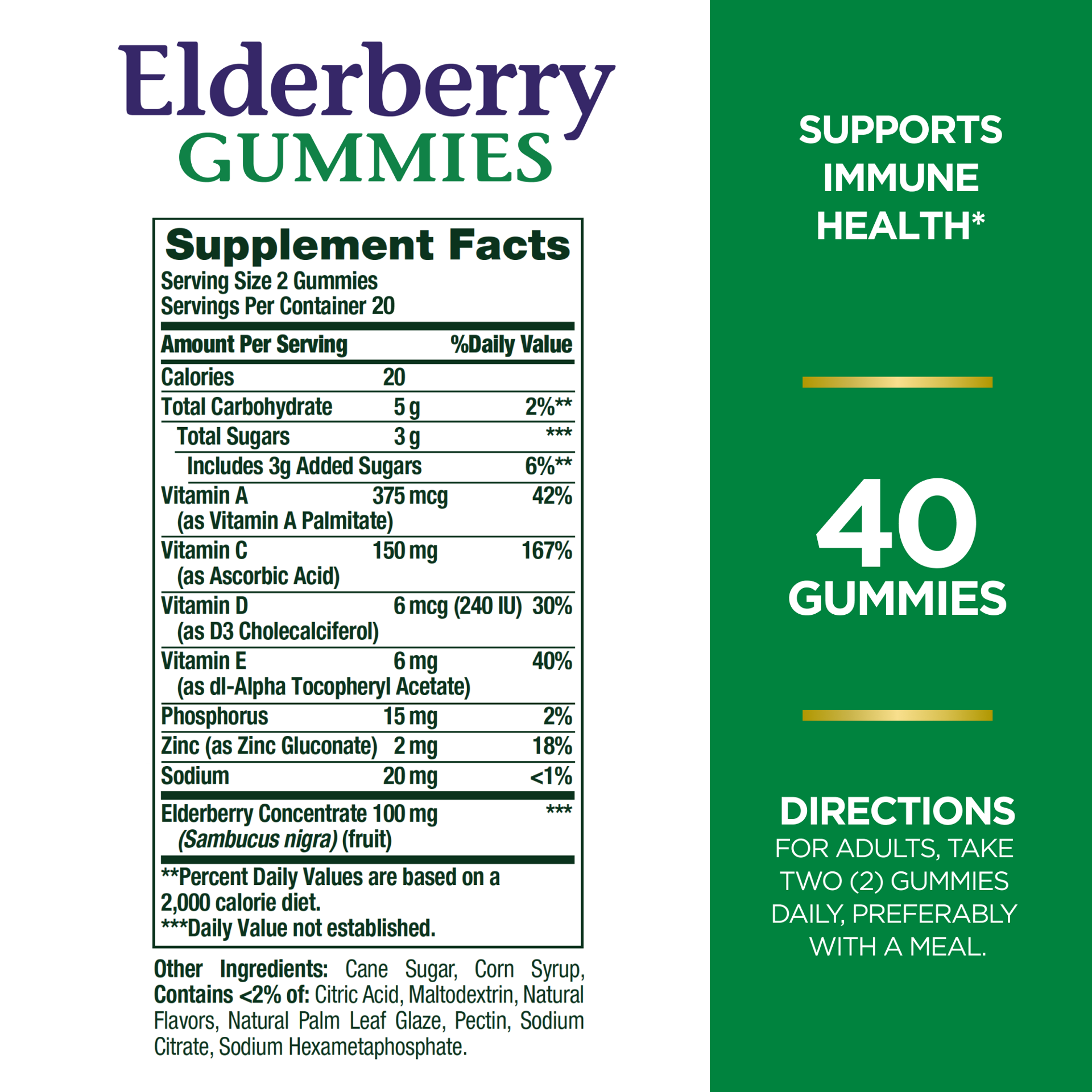 slide 2 of 5, Nature's Bounty Elderberry Gummies, 40 ct