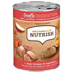 Rachael Ray Nutrish Gentle Digestion Real Chicken, Pumpkin & Salmon Recipe Premium Paté Wet Dog Food, 13 oz. Can (Rachael Ray)