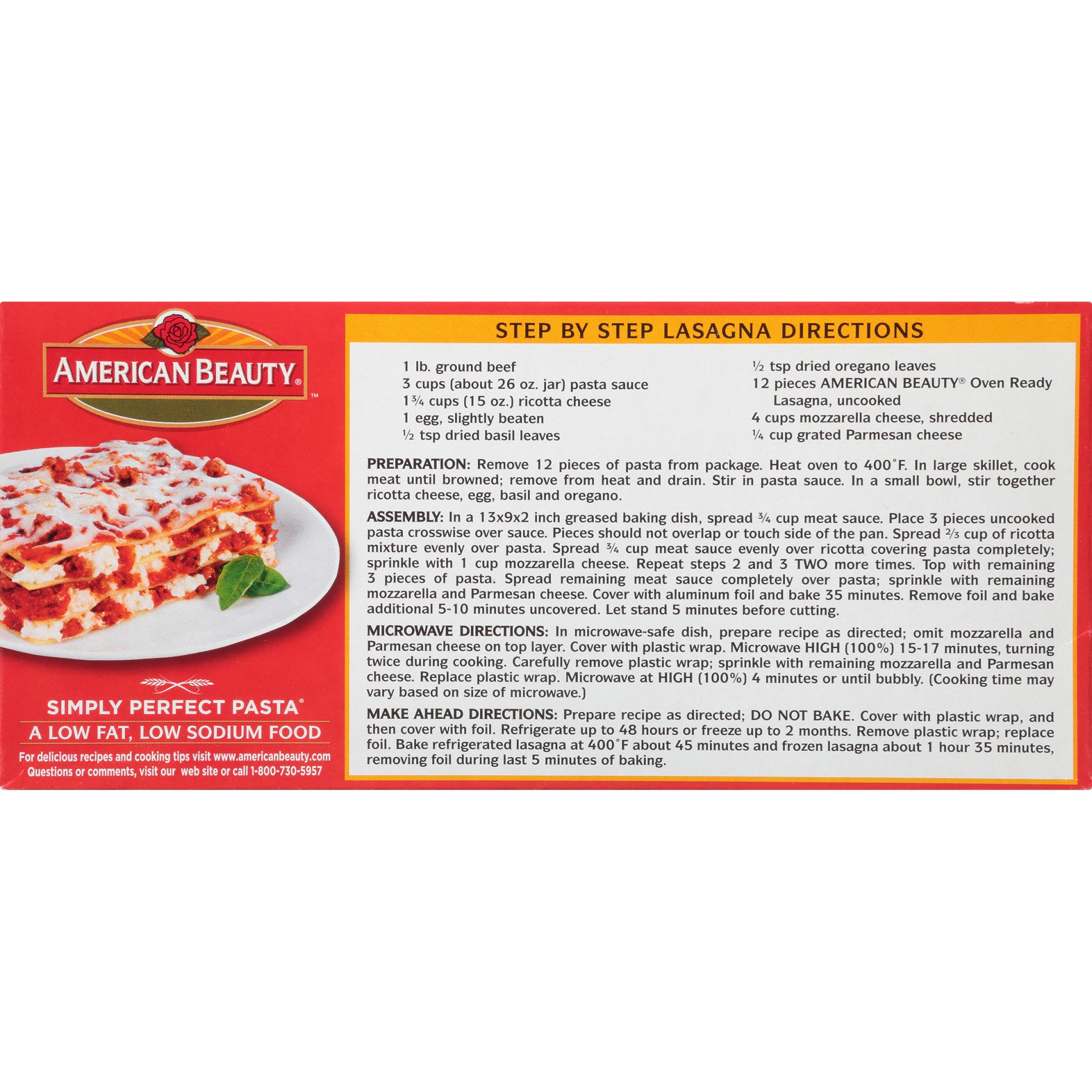 slide 6 of 8, American Beauty Oven Ready Lasagna, 8 oz