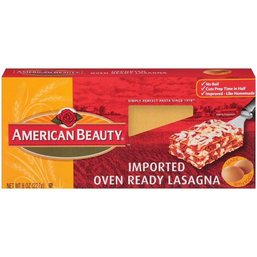 slide 1 of 8, American Beauty Oven Ready Lasagna, 8 oz