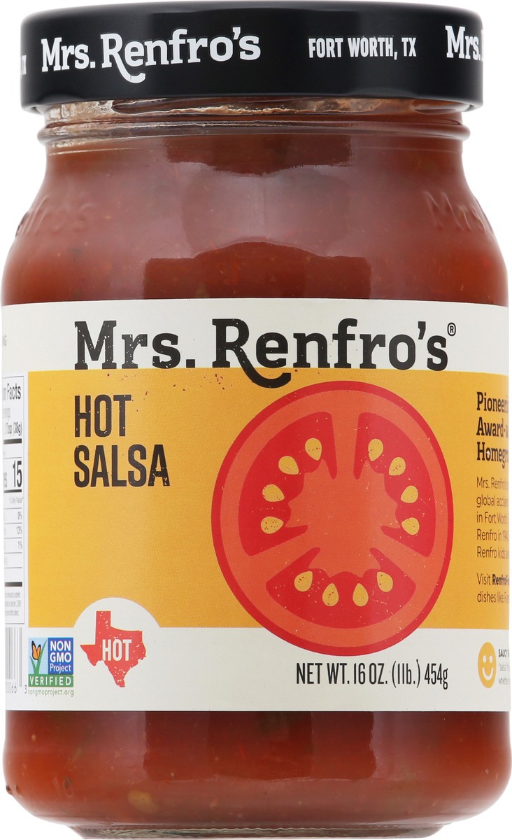 slide 1 of 1, Mrs. Renfro's Salsa, Hot, 16 Ounce, 16 oz