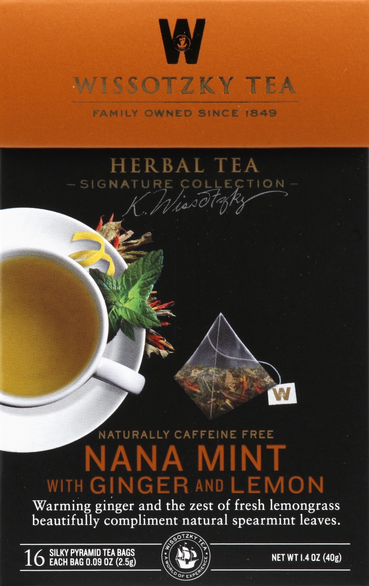 slide 4 of 5, Wissotzky Tea Signature Collection Herbal Tea Nana Mint With Ginger And Lemon, 16 ct