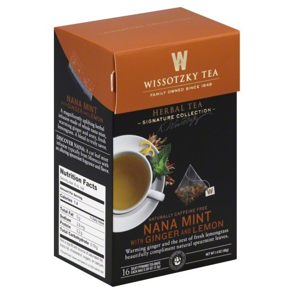 slide 1 of 5, Wissotzky Tea Signature Collection Herbal Tea Nana Mint With Ginger And Lemon, 16 ct