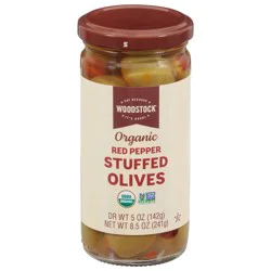 Woodstock Organic Stuffed Red Pepper Olives 8.5 oz