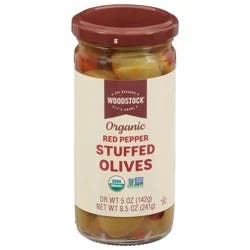 Woodstock Organic Stuffed Red Pepper Olives 8.5 oz