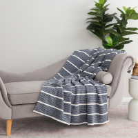 slide 4 of 13, BERKSHIRE BLANKET Berkshire Printed Retro Comfort Plush Throw Navy, 50 in x 70 in, 1 ct