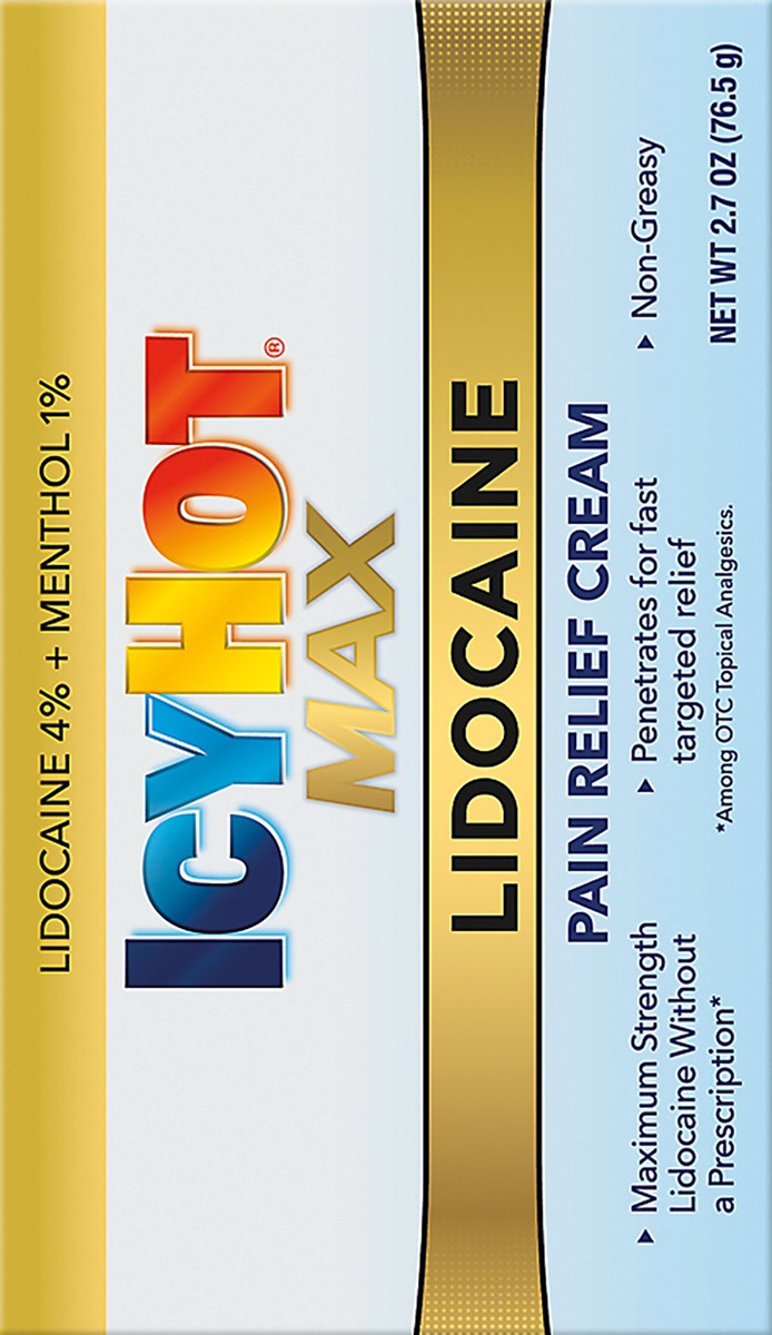 slide 5 of 5, Icy Hot Max Lidocaine Pain Relief Cream 2.7 oz, 2.7 oz
