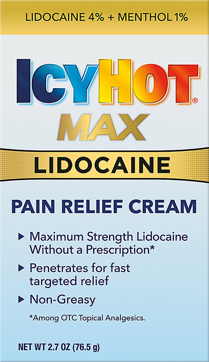 slide 4 of 5, Icy Hot Max Lidocaine Pain Relief Cream 2.7 oz, 2.7 oz