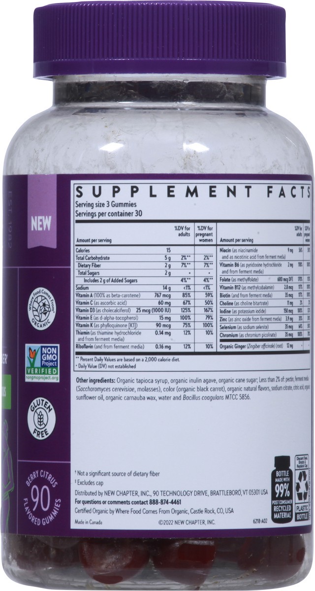 slide 10 of 12, New Chapter Berry Citrus Prenatal Multivitamin 90 Gummies, 90 ct