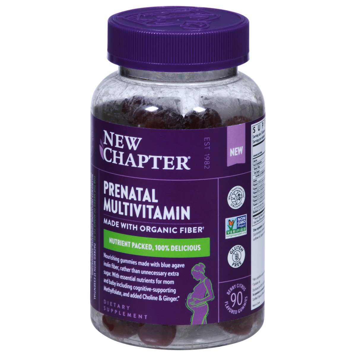 slide 2 of 12, New Chapter Berry Citrus Prenatal Multivitamin 90 Gummies, 90 ct