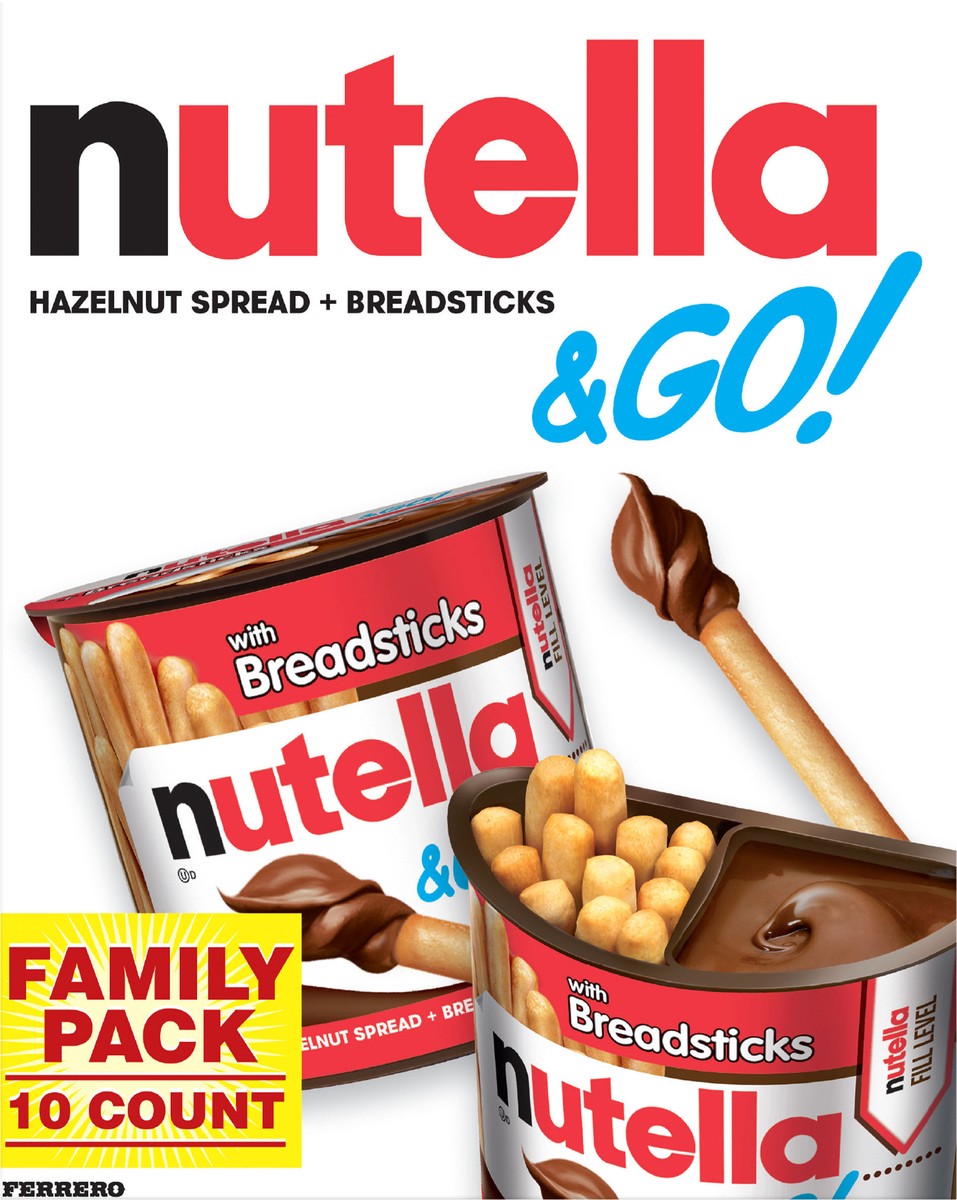 slide 10 of 10, Nutella & Go! Hazelnut Spread + Breadsticks Family Pack 10 ea, 10 ct